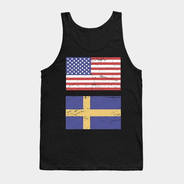 United States Flag & Sweden Flag Tank Top by Wizardmode